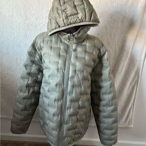 Hollister Mid-weight Hooded Puffer Jacket Light Olive Size XL